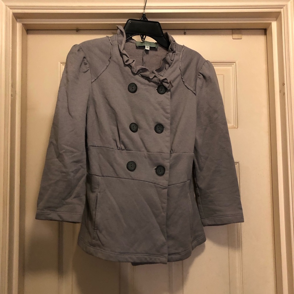 Women's Gray Double-Breasted Jacket
